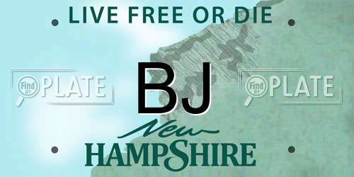 BJ New Hampshire License Plate