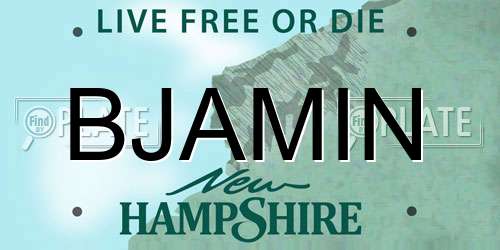 BJAMIN New Hampshire License Plate