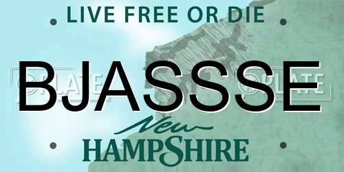 BJASSSE New Hampshire License Plate