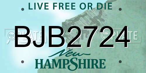 BJB2724 New Hampshire License Plate