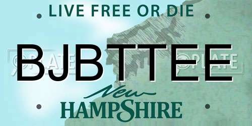 BJBTTEE New Hampshire License Plate