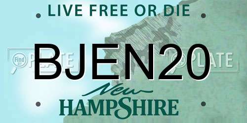 BJEN20 New Hampshire License Plate