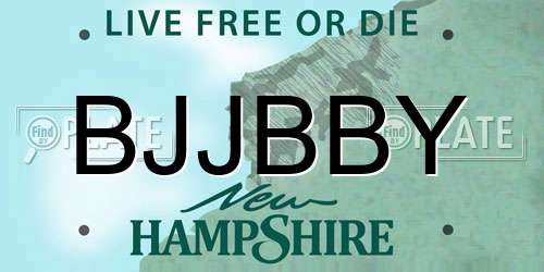 BJJBBY New Hampshire License Plate