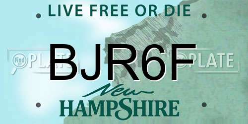 BJR6F New Hampshire License Plate