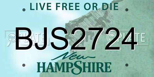 BJS2724 New Hampshire License Plate