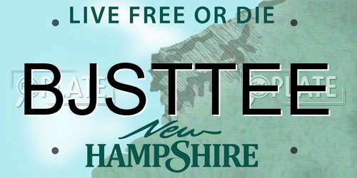 BJSTTEE New Hampshire License Plate