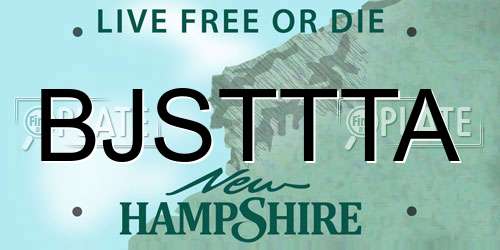 BJSTTTA New Hampshire License Plate