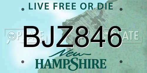 BJZ846 New Hampshire License Plate