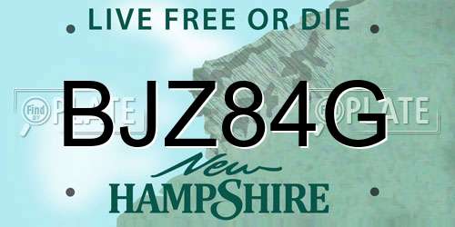 BJZ84G New Hampshire License Plate