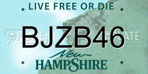BJZB46 New Hampshire License Plate