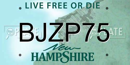 BJZP75 New Hampshire License Plate