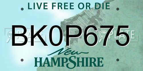 BK0P675 New Hampshire License Plate