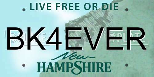 BK4EVER New Hampshire License Plate