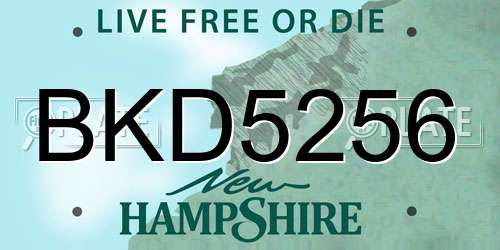 BKD5256 New Hampshire License Plate