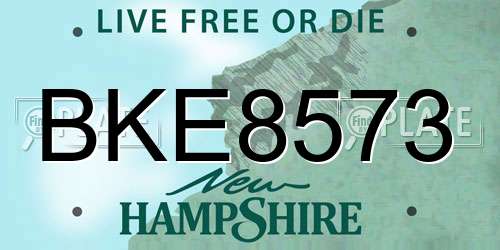 BKE8573 New Hampshire License Plate