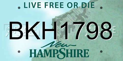 BKH1798 New Hampshire License Plate