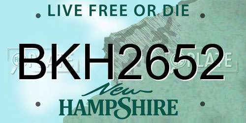 BKH2652 New Hampshire License Plate