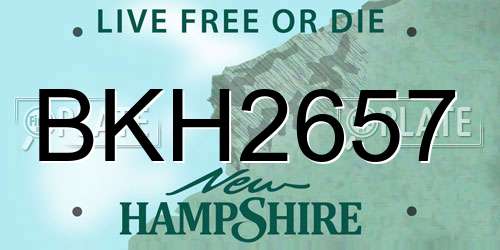 BKH2657 New Hampshire License Plate