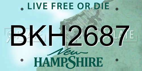 BKH2687 New Hampshire License Plate
