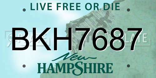 BKH7687 New Hampshire License Plate