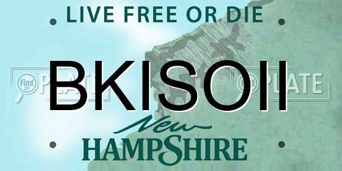 BKISOII New Hampshire License Plate