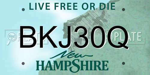 BKJ30Q New Hampshire License Plate