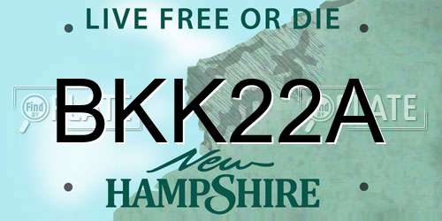 BKK22A New Hampshire License Plate
