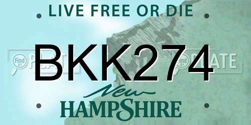 BKK274 New Hampshire License Plate