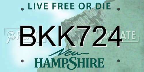 BKK724 New Hampshire License Plate