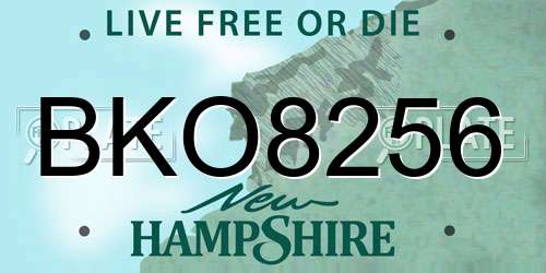 BKO8256 New Hampshire License Plate