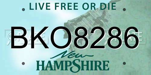 BKO8286 New Hampshire License Plate