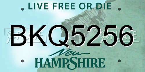 BKQ5256 New Hampshire License Plate