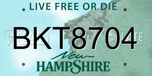 BKT8704 New Hampshire License Plate