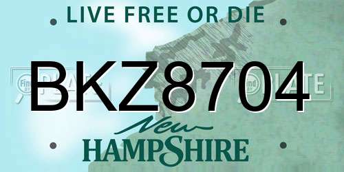 BKZ8704 New Hampshire License Plate