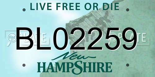 BL02259 New Hampshire License Plate