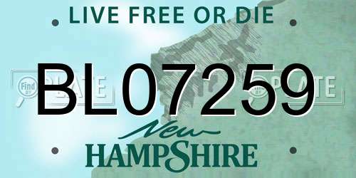 BL07259 New Hampshire License Plate