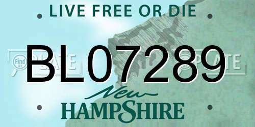 BL07289 New Hampshire License Plate