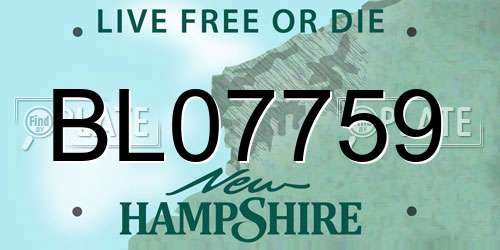 BL07759 New Hampshire License Plate