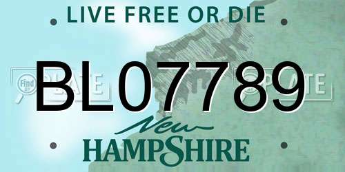 BL07789 New Hampshire License Plate