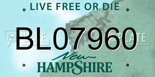 BL07960 New Hampshire License Plate