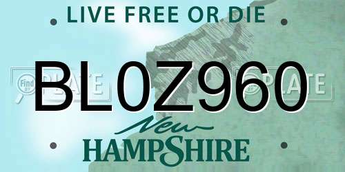 BL0Z960 New Hampshire License Plate