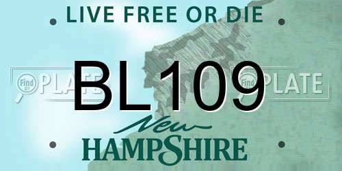 BL109 New Hampshire License Plate