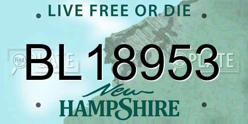 BL18953 New Hampshire License Plate
