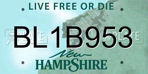 BL1B953 New Hampshire License Plate