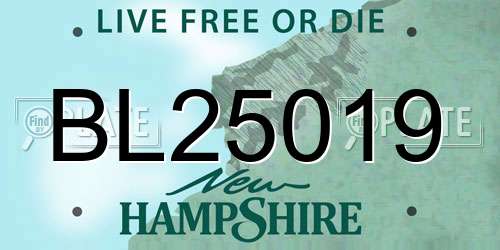 BL25019 New Hampshire License Plate