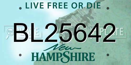 BL25642 New Hampshire License Plate