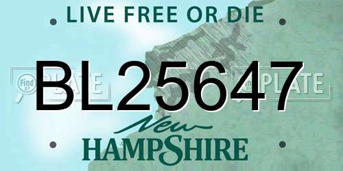 BL25647 New Hampshire License Plate