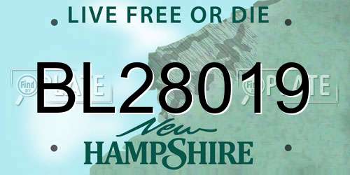 BL28019 New Hampshire License Plate