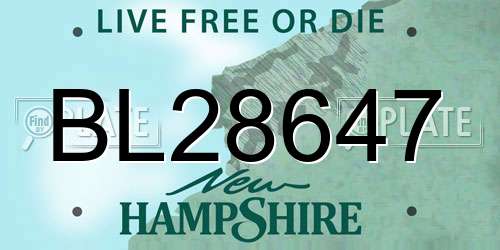 BL28647 New Hampshire License Plate