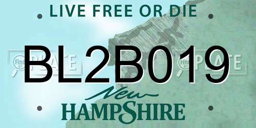 BL2B019 New Hampshire License Plate